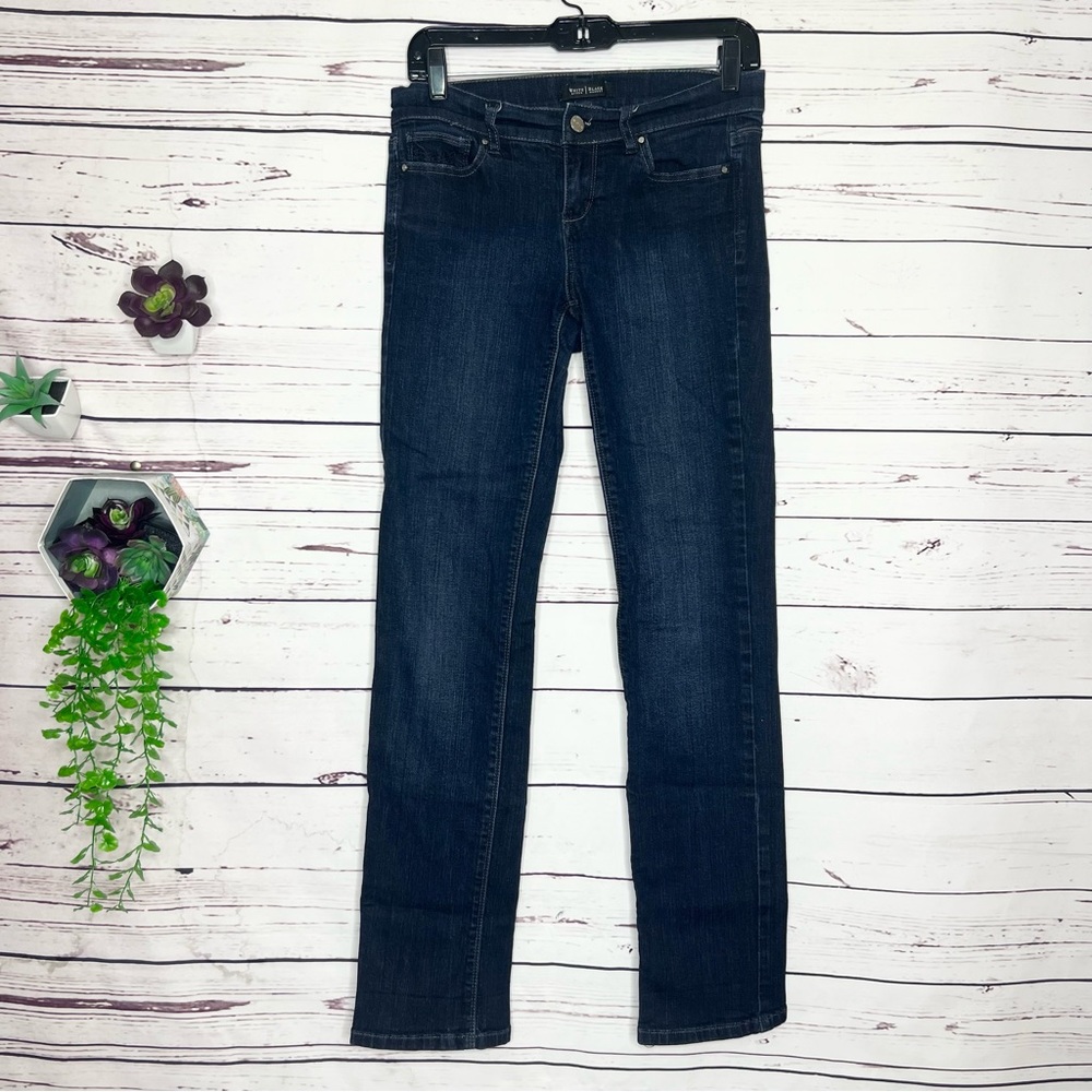 WHBM Noir Dark Wash Skinny Slim Leg Jeans Size 2R inseam 31 inches